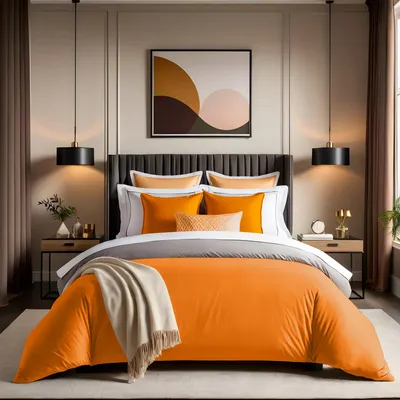 Zdjęcie produktu dla L'Essentiel Linen, Tonne Orage - 27, poszwa na kołdrę Ranforce King (FR) (IT), 100% BAUMWOLLE RANFORCE, pomarańczowa, 240 x 220 cm