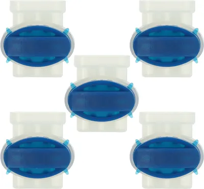 Produktbild von vhbw 5x Kabelverbinder für Begrenzungskabel kompatibel mit Robomow Mähroboter - Kabelklemmen, Wasserdicht Blau, Transparent