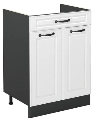 Obrázok produktu pre Kuchynská spodná skrinka Vicco R-Line Biely vidiecky dom/antracitová 60 cm so zásuvkou bez pracovnej dosky, Model 61114