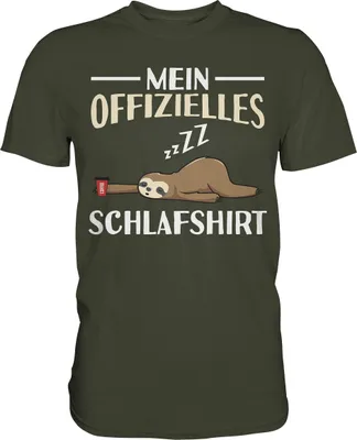 Produktbild von Offizielles Schlafshirt Nachthemd Schlafanzug Pyjama Faultier T-Shirt – Urban Khaki / S
