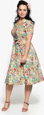 Produktbild von QUEEN KEROSIN Sommerkleid Mit Vintage Pin-Up Print Bunt Xs
