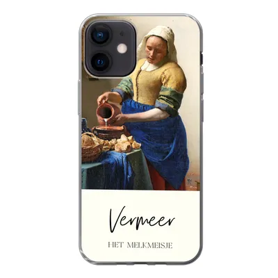 Produktbild von MuchoWow® Handyhülle Schutzhülle Hülle für iPhone 12 Kunst - Milchmädchen - Vermeer Silikon Softcase Handy Hülle - Schutzhülle