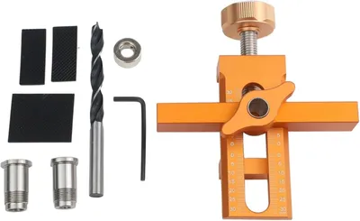 Produktbild von Scharnierlochvorrichtung aus Aluminiumlegierung für die Installation von Schranktüren mit Bohrer und verstellbarer Führung