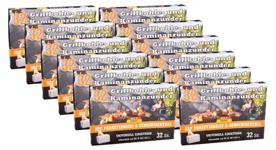 Produktbild von 12x Kohleanzünder 32er-Pack Ofenanzünder Grillanzünder Kaminanzünder Anzünder