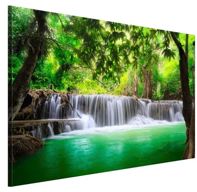 Produktbild von LUMASOUL Leinwand Bilder, Leinwandbild Natur Motiv, Wandbilder Holzrahmen und Webstuhl Wohnzimmer und Schlafzimmer, Bilder 90x60 cm Eklektisch Landschaft 10