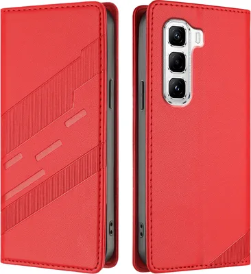 Image de Etui pour Infinix Hot 50 Pro 4G, étui portefeuille en cuirPolyuréthaneavec fente pour carte et fonction stand Rot