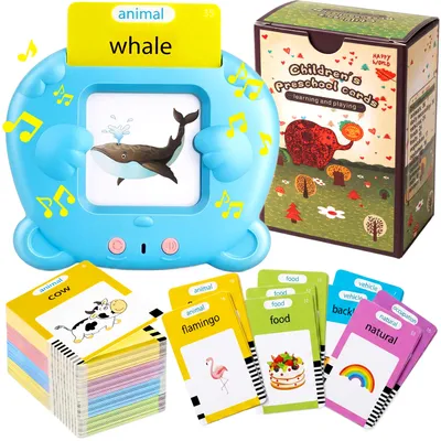 Produktbild von Englisch Lernkarten Lernspielzeug, 112 Blätter Lernkarteikarten, 224 Wörter Interaktive Spielzeug Kinder, Englisch Lernen, Vorschule, Ab 3 Jahre Retoo