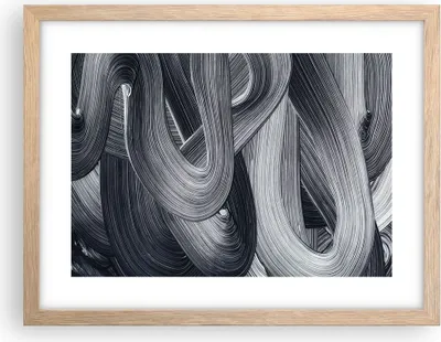 Produktbild von Gerahmtes Poster - Rahmen in heller Eiche - Farbe Pinsel Schwarz - 40x30 cm - Wand Bild - Wanddeko - Wandbilder - Kunstposter - Wandposter - Bilderrahmen - Bilder - Kunstdruck - P2NAA40x30-5024