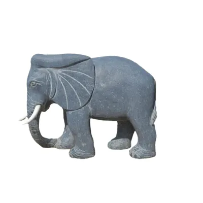 Produktbild von Schöner Elefant Tierfigur für den Garten zur Dekoration aus Naturstein Neu Handarbeit Gartenfigur Elefanten Steinfigur NH-0122