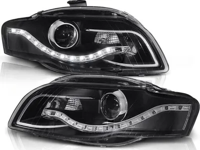 Produktbild von LED Tagfahrlicht Design Scheinwerfer passend für Audi A4 B7 05-08 schwarz