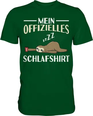 Produktbild von Offizielles Schlafshirt Nachthemd Schlafanzug Pyjama Faultier T-Shirt – Bottle Green / L