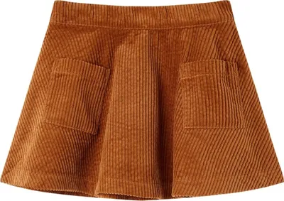 Immagine prodotto di vidaXL Gonna per bambini con tasche in velluto a coste cognac 116