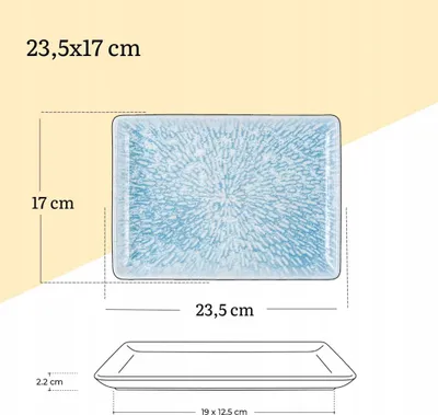 Zdjęcie produktu dla Taca do serwowania Wilmax 23,5 x 17 cm, wielokolorowa, porcelanowa, zestaw 2 szt. WL-671651/A2