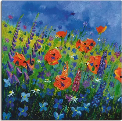 Produktbild von ARTland Leinwandbild Mein Garten Größe: 100x100 cm