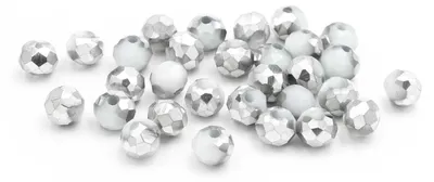 Produktbild von Vintageparts Glasschliffperle Rondell grau-silber 5 x 6 mm, 30 Stück