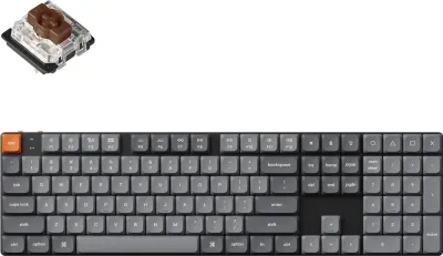 Immagine prodotto di Tastiera meccanica senza fili Keychron K5 Max QMK/VIA, LED RGB, QWERTY US, Gateron Mechanical Brown K5M-B3