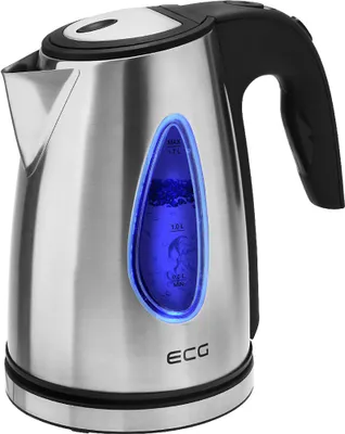 Zdjęcie produktu dla ECG RK 1740, 1,7 l, 2000 W, Czarny, Stal nierdzewna, Plastik, Stal nierdzewna, Wskaźnik poziomu wody, Zabezpieczenie przed przegrzaniem