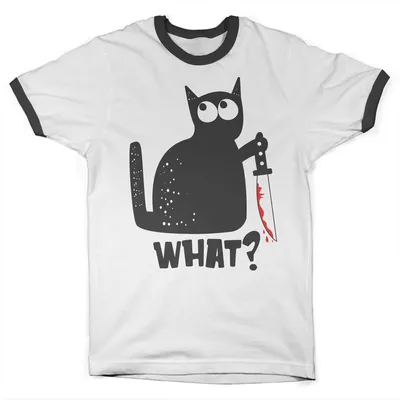 Produktbild von Cat Say What Ringer Tee - XX-Large - WhiteBlack