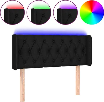 Zdjęcie produktu dla zagłówek vidaXL LED czarny 103x16x78/88 cm tkanina