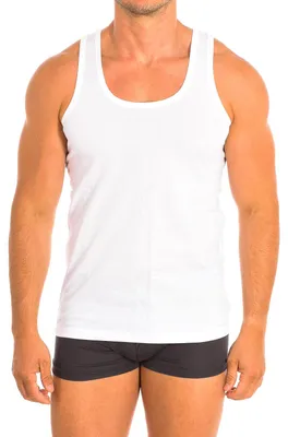 Imagen del producto de Camiseta sin mangas para hombre, confeccionada en bambú, modelo Q1001