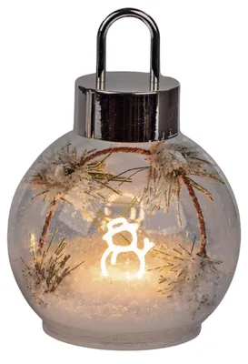 Produktbild von formano LED Deko Kugel 17 cm Glas Schneemann Timer 6h/18h Weihnachtsdeko