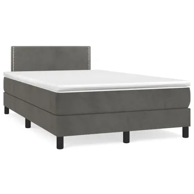 Immagine prodotto di vidaXL Letto a molle con materasso grigio scuro 120x200 cm in velluto