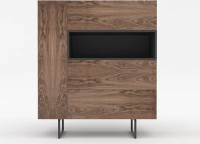 Produktbild von Kommode Sideboard Highboard Anrichte Wohnzimmer Schrank Holz ABATO-122-O Walnuss