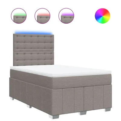 Zdjęcie produktu dla vidaXL Łóżko sprężynowe z materacem Taupe 120x200 cm tkanina