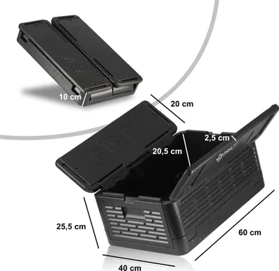 Obrázek produktu pro Termoobal na jídlo skládací, 60 x 40 x 25,5 cm, 40 l, černý, polystyrenový box na teplé a studené potraviny