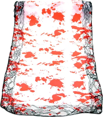 Produktbild von Halloween Dekoration - Tischläufer mit Blutzspritzern (weiß, 240x28cm)