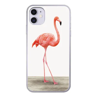 Produktbild von MuchoWow® Handyhülle Schutzhülle Hülle für iPhone 11 Flamingo - Rosa - Vogel - Mädchen - Jungen - Kind Silikon Softcase Handy Hülle - Handytasche