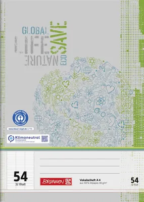 Produktbild von BRUNNEN Schulheft A4 liniert Lineatur 54 32 Blatt Recyclingpapier