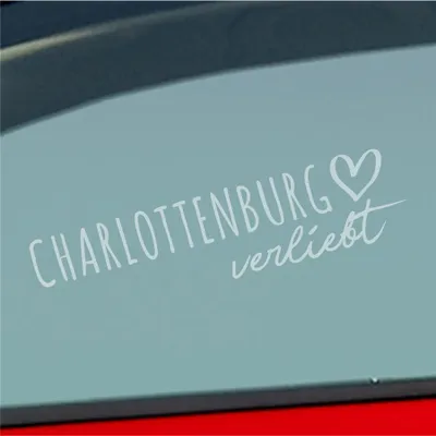 Produktbild von Auto Aufkleber Charlottenburg verliebt Herz Stadt Heimat Liebe Car 19x5 cm Milchglas Sticker Heckscheibenaufkleber