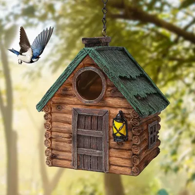Produktbild von Vogelhaus Nistkasten Nistkasten für Vögel - Holz - Wetterfest - Mit Aufhängekette - Für Garten und Terrasse