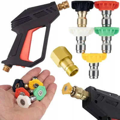 Produktbild von Hochdruckpistole Fortis 4000 PSI Set – 5 Schnellkupplungsdüsen + Adapter M22 Easy!Lock | 275 bar | Universal für Karcher HD Lavor Parkside