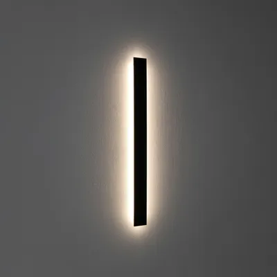 Produktbild von LED Wandleuchte Metall H: 78 cm Schwarz länglich 3000 K warmweißes Licht 500 lm Modern Wandlampe