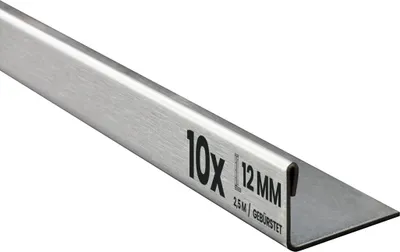 Produktbild von 10x L-Profil Edelstahlschiene Fliesenschiene Fliesenprofil L250cm 12mm gebürstet