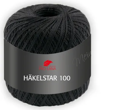 Produktbild von Pro Lana Häkelstar 100,100g,100% Baumwolle,Filethäkelgarn,566m LL, NS 1,5-2 mm 99 schwarz