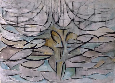 Produktbild von Legendarte - Kunstdruck auf Leinwand - Blühender Apfelbaum Piet Mondrian - Wanddeko, Canvas cm. 50x70
