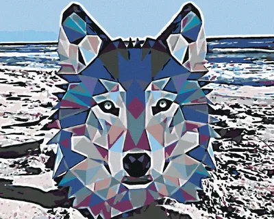 Zdjęcie produktu dla Zuty - Diamond Painting - MOSAIC WOLF, 40x50 cm, rozciągnięte płótno na ramie