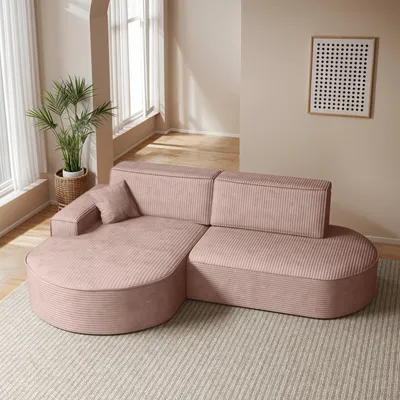 Produktbild von Kaiser Möbel Ecksofa Modena Pro mit Schlaffunktion und Bettkasten stoff Poso - ROSA LINKS