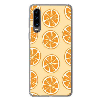 Produktbild von MuchoWow® Handyhülle Schutzhülle Hülle für Huawei P30 Obst - Orange - Tropisch Silikon Softcase Handy Hülle - Kartenbesitzer