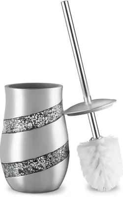 Produktbild von Silbermosaik-Toiletbürste mit Ständer - Edelstahl