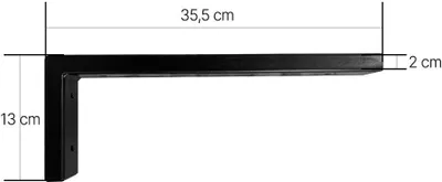 Produktbild von Tischplattenhalterung Wandhalterung Regalhalterung Metall Regalträger Wandkonsole Waschtisch 35,5x13x4 cm Schwarz Neu