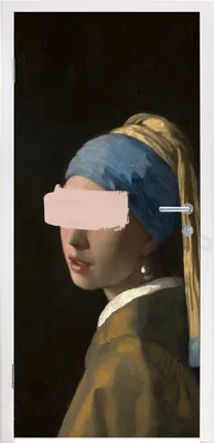 Produktbild von MuchoWow® Türtapete Selbstklebende Türfolie Das Mädchen mit dem Perlenohrring - Vermeer - Gemälde 95x235 cm Türposter Türaufkleber Klebefolie Türklebefolie - XXL-Poster - Türtapeten - Türplakaten