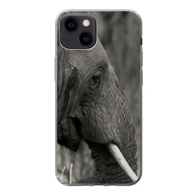 Produktbild von MuchoWow® Handyhülle Schutzhülle Hülle für iPhone 13 mini Elefant - Tiere - Schwarz - Weiß Silikon Softcase Handy Hülle - Softcase