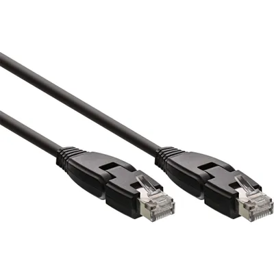 Produktbild von InLine Patchkabel 180°, S/FTP (PiMf), Cat.6A, halogenfrei, 1m, 1 m, Cat6a, S/FTP (S-STP), RJ-45, RJ-45, Schwarz