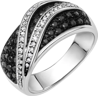 Produktbild von Celesta Silber Ring 925 Silber rhodiniert mit Zirkonia 925/- Sterling Silber gelb 060 (19,1) Zirkonia weiß 360272339