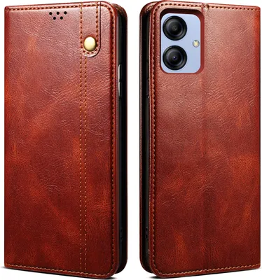 Produktbild von Galaxy A04E Hülle, Leder Flip Brieftasche Schutzhülle mit Standfunktion für Samsung Galaxy A04E Rot
