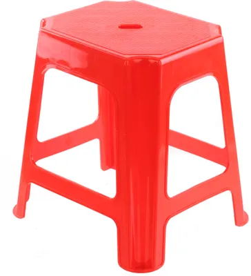 Produktbild von Tritthocker Tragbarer Campinghocker H 42,5 cm LxB 33,5 x41 cm Rot Haus Garten Reise Urlaub, Max 110 kg 243 Lbs Sitzhocker Sitzfläche Plastik Fußstütze Plastikhocker Belastbar Licht Stabil